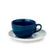 Μπλε φλιτζάνι cappuccino 230ml με διακοσμημένο πιατάκι Cryspo Trio Capri 47.140.16