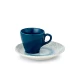 Μπλε φλιτζάνι espresso 100ml με διακοσμημένο πιατάκι Cryspo Trio Capri 47.140.17