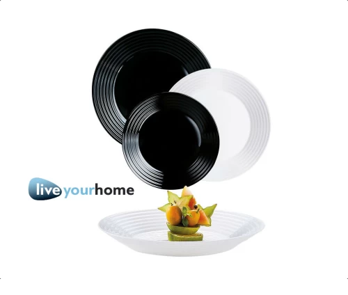 Set-piata-18-tmx-Luminarc-Harena-Black-White