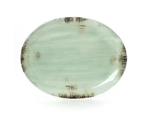 Πιατέλα οβάλ πορσελάνη 38 εκ. Cryspo Trio Country Green 