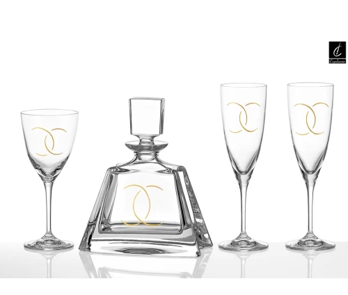 Set-gamoy-krystallini-karafa-4-potiria-Capolavoro-G051
