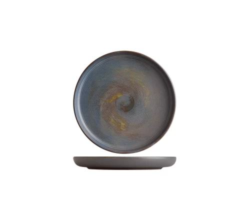 Πιάτο γλυκού Ionia Vythos 17 εκατοστών από stoneware σε γκρι-καφέ αποχρώσεις με rustic τελείωμα.