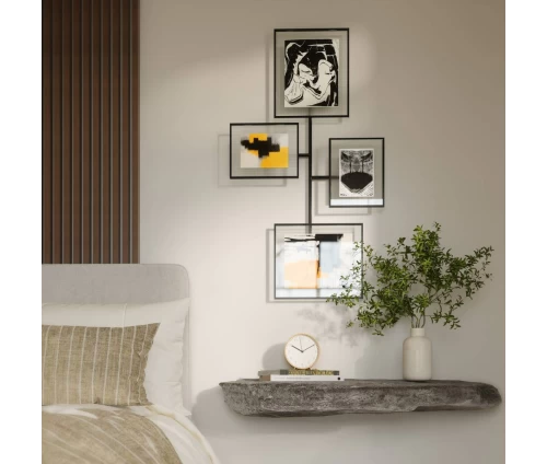 Umbra Flute Gallery Frame 1023082-040 σε μοντέρνο χώρο, τοποθέτηση στον τοίχο πάνω από κονσόλα (lifestyle).