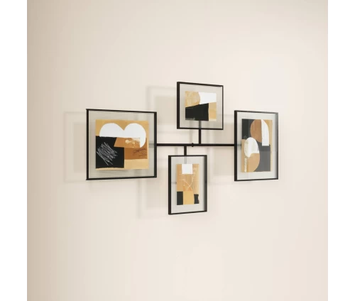 Umbra Flute Gallery Frame 1023082-040 σε σαλόνι, σύνθεση πολλαπλών κορνιζών/φωτογραφιών σε μοντέρνο wall display (lifestyle).