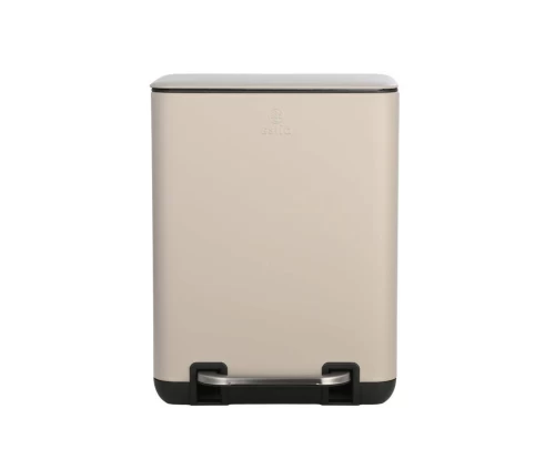 Μεταλλικός κάδος απορριμμάτων Estia Cubic 6 λίτρων σε χρώμα taupe με πεντάλ.