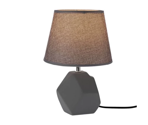 Γκρι κεραμικό λαμπατέρ Iliadis 91560 με γεωμετρική βάση και γκρι καπέλο, Φ20x29,5εκ