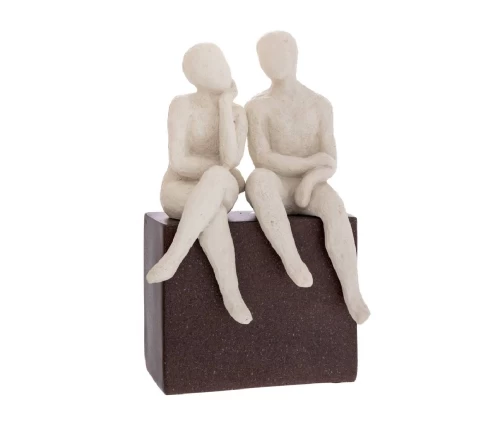 Λευκή πολυρεζίν φιγούρα ζευγαριού που κουβεντιάζει σε καφέ βάση Iliadis 92331 14x9x22εκ
