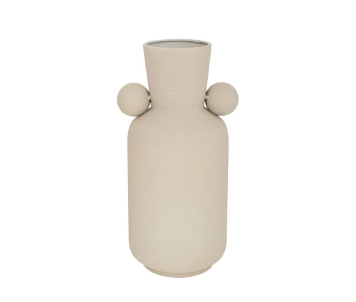 Κρεμ μεταλλικό βάζο Iliadis 92558 15x15x34,5εκ με μοντέρνο γλυπτικό design