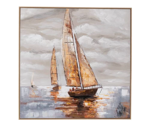 Πίνακας Sail Boat Iliadis 92731 ελαιογραφία σε τυπωμένο καμβά με κορνίζα 100x100εκ