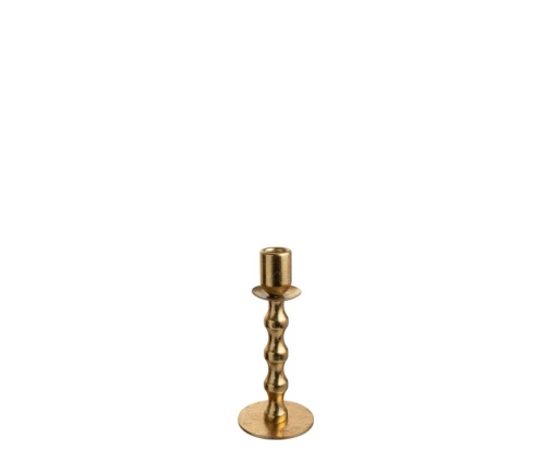 Χρυσό μεταλλικό κηροπήγιο Zen Collection 18,5εκ. με κομψή λεπτή βάση (κωδ. 52208)