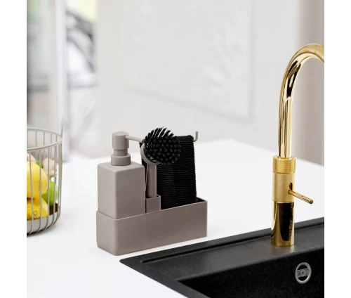 Οργάνωση νεροχύτη με το σετ Zone Single σε χρώμα Taupe.