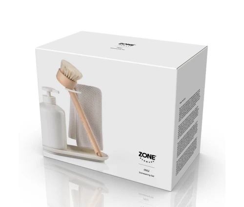 Συσκευασία (κουτί) Zone Denmark INU Dishwashing Set 4 τεμ. off-white – σετ οργάνωσης νεροχύτη