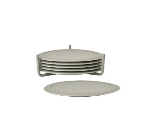 Zone Denmark Singles σετ σουβέρ 6τμχ χρώμα Mud σε μεταλλική βάση, στρογγυλά Ø10cm