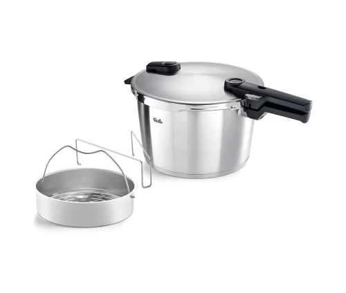 Χύτρα ταχύτητας Fissler Vitaquick Premium 6 lt με καλάθι ατμού, ανοξείδωτη, Ø22 cm