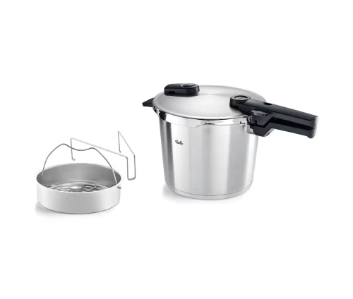 Χύτρα ταχύτητας Fissler Vitaquick Premium 8 lt με καλάθι ατμού, ανοξείδωτη, Ø26 cm
