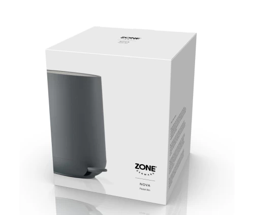 Η κομψή minimal συσκευασία του κάδου Zone Denmark Nova One 5L σε Grey απόχρωση.