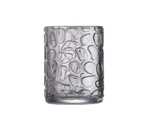Γυάλινο ποτήρι μπάνιου DAY tumbler 77946 - σκούρο γκρι με ανάγλυφο σχέδιο