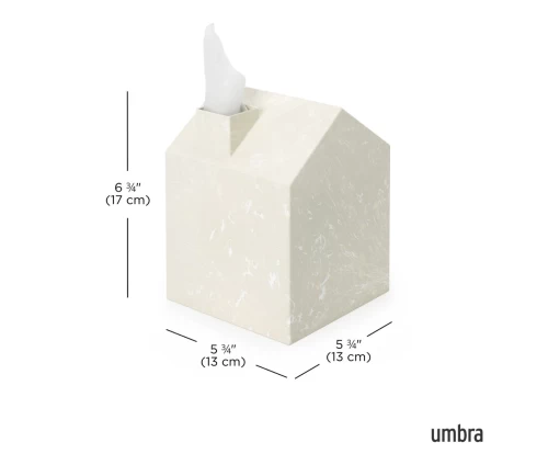 Διαστάσεις Umbra Casa Off-White καλύμματος χαρτομάντηλων 13x13x17 cm