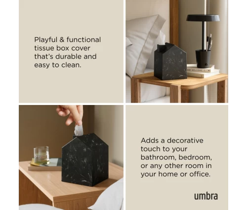 Umbra Casa Black playful & functional tissue box cover – ανθεκτικό και εύκολο στο καθάρισμα