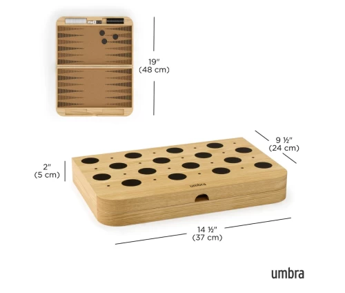 Ξύλινο επιτραπέζιο παιχνίδι 2 σε 1, τάβλι και ντάμα Umbra Blitz σε φυσικό χρώμα, διαστάσεις.