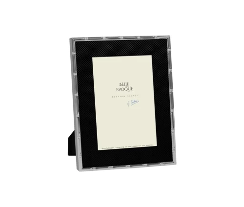 Μεταλλική κορνίζα Belle Epoque σε ασημί γυαλιστερό με Velvet Noir και κομψό σχεδιασμό, για φωτογραφία 13×18 εκ.