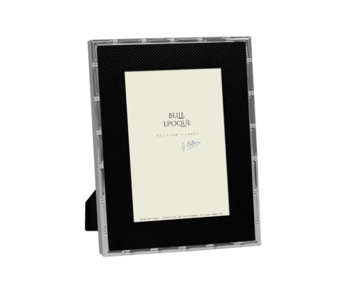 Μεταλλική κορνίζα Belle Epoque σε ασημί γυαλιστερό με Velvet Noir, κατάλληλη για φωτογραφία 15×20 εκ.