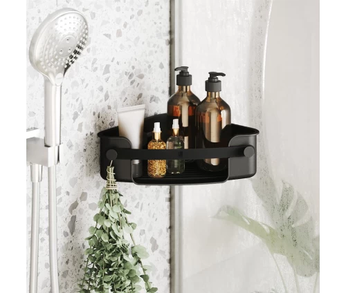 Γωνιακό καλάθι ντους Umbra Flex σε μαύρο με 2 γάντζους