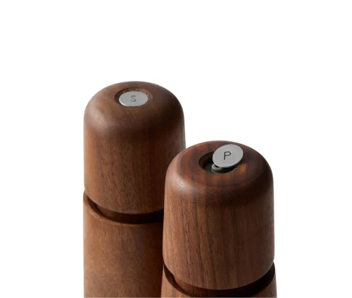 Premium ξύλινος μύλος αλατιού και πιπεριού Stockholm (17cm) της CrushGrind, λεπτομέρεια κεφαλής.