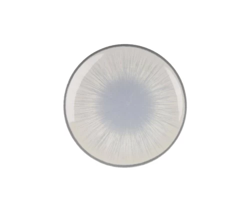 Πορσελάνινο πιάτο φρούτου 20 εκ. Oriana Ferelli Water Lilly Blue 24336 με ακτινωτό γαλάζιο σχέδιο.