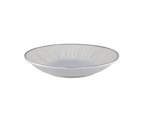 Πορσελάνινο βαθύ πιάτο σούπας 23 εκ. Oriana Ferelli Water Lilly Blue 24336, με ακτινωτό γαλάζιο σχέδιο και σκούρο περίγραμμα.