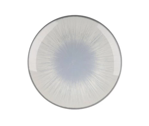 Πορσελάνινη στρογγυλή πιατέλα σερβιρίσματος 31 εκ. Oriana Ferelli Water Lilly Blue 24336, με ακτινωτό γαλάζιο σχέδιο στο κέντρο και σκούρο περίγραμμα.