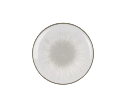 Πορσελάνινο πιάτο φρούτου 20 εκ. Oriana Ferelli Water Lilly Grey 24336-64 με κομψό ακτινωτό γκρι σχέδιο.