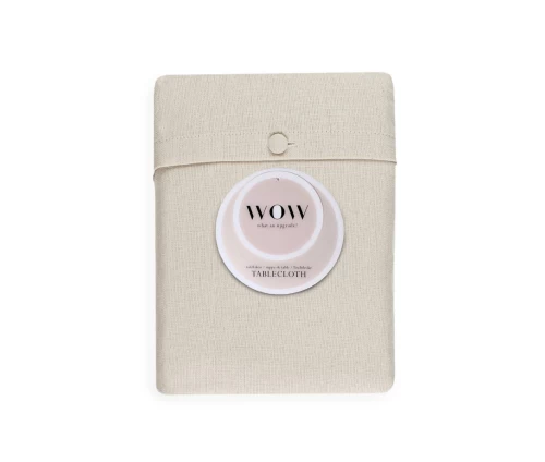 Τραπεζομάντηλο Finesse από βαμβάκι και λινό, διπλωμένο στη συσκευασία του με την ετικέτα WOW.