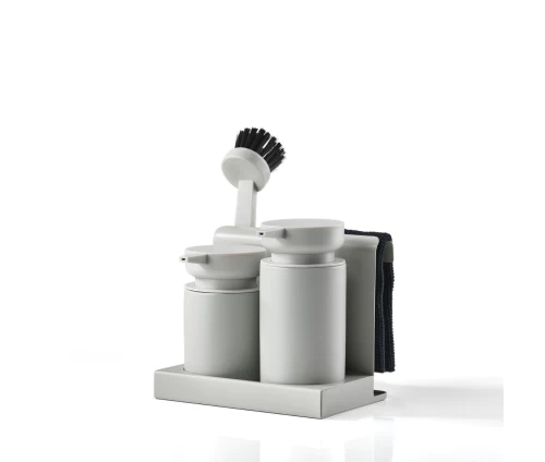 Zone Denmark DIISH σετ οργάνωσης νεροχύτη 5 τεμαχίων σε γκρι χρώμα με dispensers και βούρτσα.