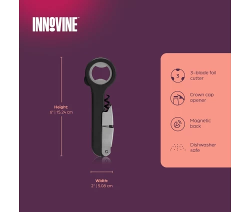 Innovine επαγγελματικό μαύρο τιρμπουσόν (κωδικός 12049, διαστάσεις και οδηγίες φροντίδας.