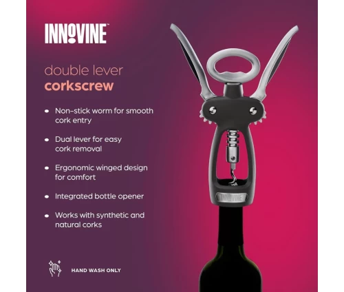 Innovine Pro επαγγελματικό τιρμπουσόν με φτερά και ενσωματωμένο ανοιχτήρι (κωδικός 12027), περιγραφή χαρακτηριστικών.