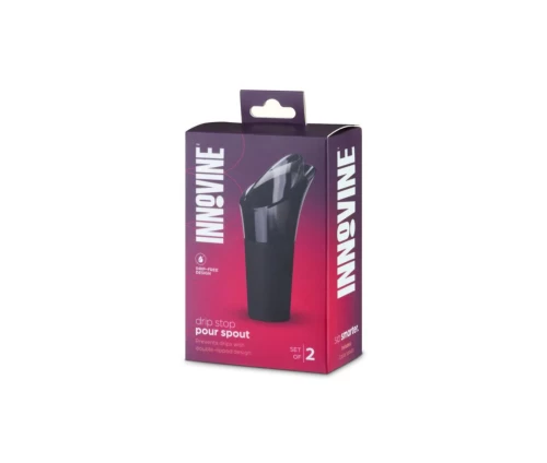 Innovine σετ δύο στομίων ροής κρασιού με προστασία από σταξίματα (κωδικός 12045), συσκευασία δώρου.