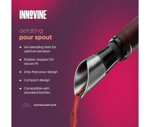 Innovine μεταλλικό στόμιο αερισμού και ροής κρασιού compact σχεδιασμού (κωδικός 12042), τεχνικά χαρακτηριστικά.