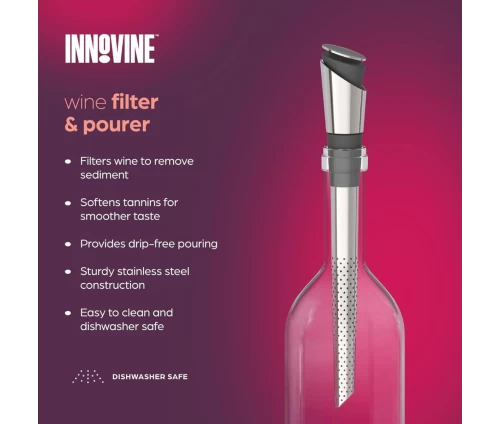 Innovine ανοξείδωτο φίλτρο κρασιού με ενσωματωμένο στόμιο ροής (κωδικός 12058), τεχνικά χαρακτηριστικά.