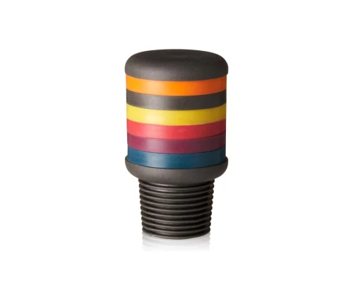 Innovine μαύρο πώμα κρασιού σιλικόνης με 6 ενσωματωμένα πολύχρωμα δαχτυλίδια-διακριτικά (κωδικός 12072)