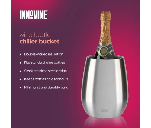 Innovine κομψή ανοξείδωτη σαμπανιέρα θήκη ψύξης μπουκαλιού με minimal design (κωδικός 12051), χαρακτηριστικά και προδιαγραφές.