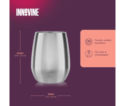 Innovine κομψή ανοξείδωτη σαμπανιέρα θήκη ψύξης μπουκαλιού με minimal design (κωδικός 12051), διαστάσεις και φροντίδα.