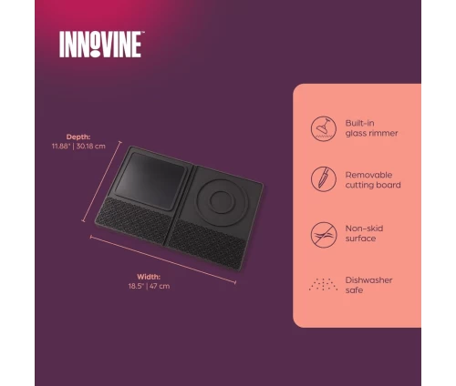 Innovine μαύρη αντιολισθητική βάση bar σιλικόνης με ανάγλυφο σχέδιο (κωδικός 12065), διαστάσεις και φροντίδα.