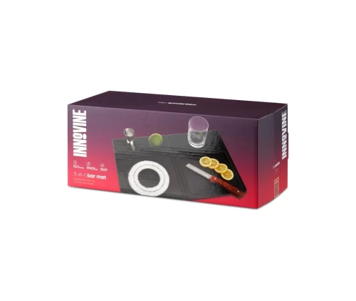 Innovine μαύρη αντιολισθητική βάση bar σιλικόνης με ανάγλυφο σχέδιο (κωδικός 12065), συσκευασία.