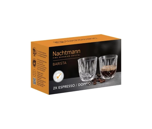 Κρυστάλλινα φλυτζάνια espresso Nachtmann Noblesse Barista σετ 2 τεμαχίων 80ml, συσκευασία.