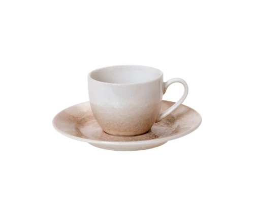 Φλυτζάνι και πιάτο espresso Cryspo Trio Jupiter από stoneware σε γήινες μπεζ-καφέ αποχρώσεις