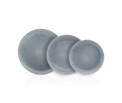 Σετ πιάτων 20 τεμαχίων Cryspo Trio Neptune stoneware σε μπλε-γκρι απόχρωση με ακτινωτό σχέδιο