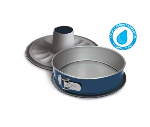 Μπλε λυόμενη φόρμα ψησίματος Guardini XBake 26εκ. με δύο βάσεις και ειδικό στεγανό πάτο (leakproof base)