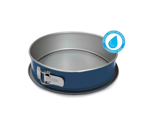 Λυόμενη φόρμα ψησίματος Guardini XBake 24εκ. σε μπλε χρώμα με ειδικό στεγανό πάτο Salvagoccia για αποφυγή διαρροών.