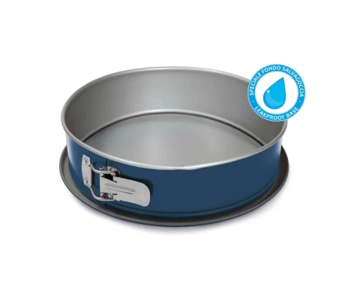 Λυόμενη φόρμα ψησίματος Guardini XBake 26εκ. σε μπλε χρώμα με ειδικό στεγανό πάτο Salvagoccia για αποφυγή διαρροών.